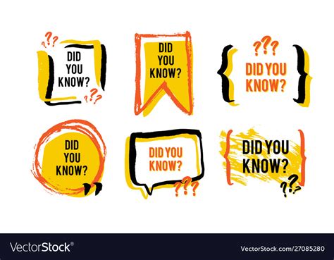 Did You Know Speech Bubble Icons Fun Fact Idea Vector Image