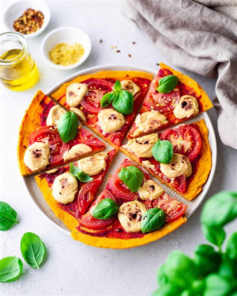 Vegan Margherita Pizza With Sweet Potato Crust Rainbow Nourishments