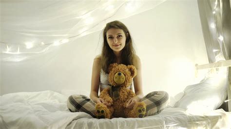 woman with teddy bear 4k 20s stock footage sbv 312624624 storyblocks