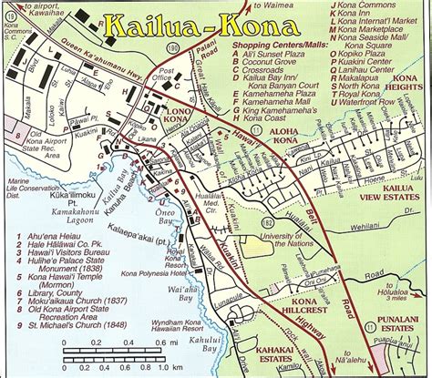 Map Of Kailua Kona Hawaii Asyagraphics