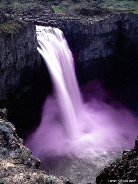 Purple Falls Water Outdoors Nature Cool Purple Beautiful World World