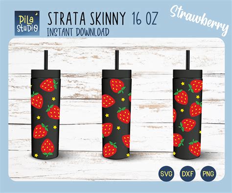 Strawberry Strata Svg Summer Fruit Tumbler DIY Full Wrap - Etsy UK