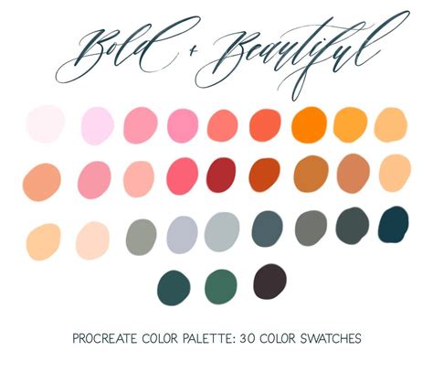 Bold And Beautiful Procreate Color Palette Procreate Color Etsy In