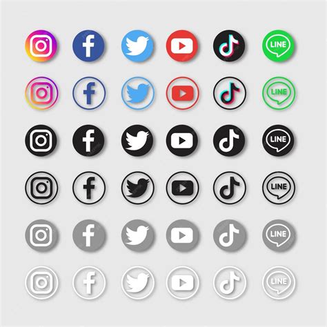 Premium Vector Social Media Icons Set Isolated On Grey