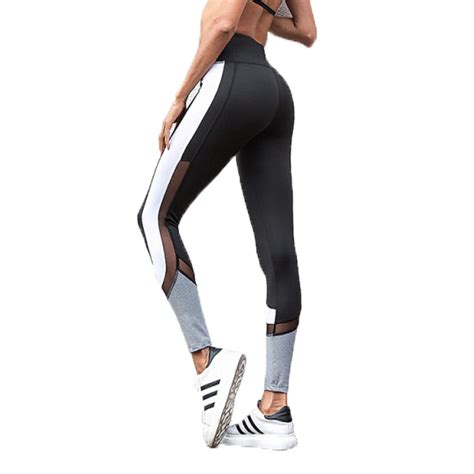 2018 Fashion Patchwork Mesh Sporting Women Leggings Workout Fitness