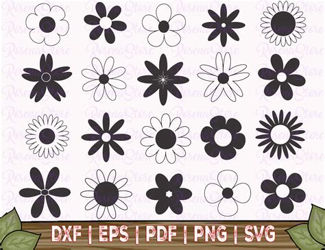 Daisy SVG Flower Svg Daisy Silhouette SVG Cut Files Daisy | Etsy