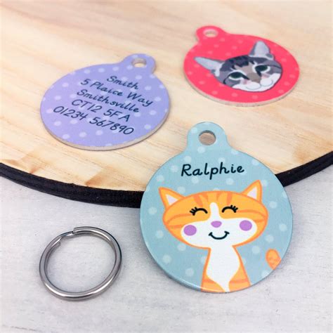 Cat Tag Personalised Cat Id Tag Cat Id Tag Cat Name Tag Etsy