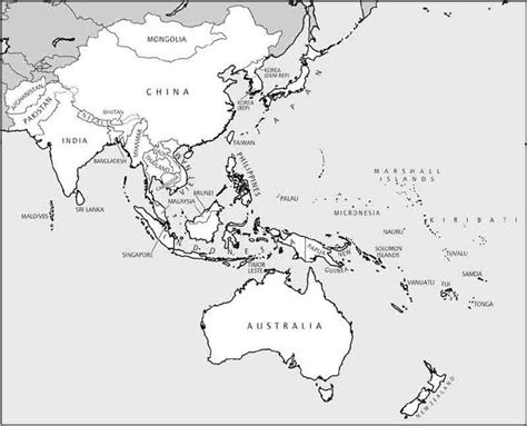 Blank Map Southeast Asia And Australia Blank Outline Map Of Asia