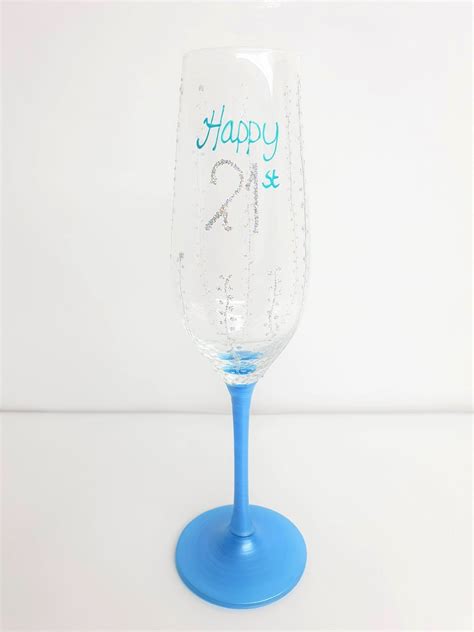 21st Birthday Champagne Glass Turquoise Getcha Ts