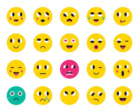 Conjunto De Emoticonos O Emoji Vector Premium