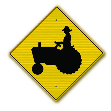 30x30 Caution Farm Machinery Tractor Sign