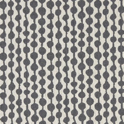 Grey And Off White Circle Striped Linen Look Upholstery Fabric By The