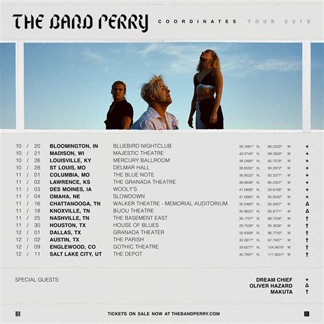 The Band Perry On Twitter Coordinates Tour 2018 Begins In 48 Hrs We
