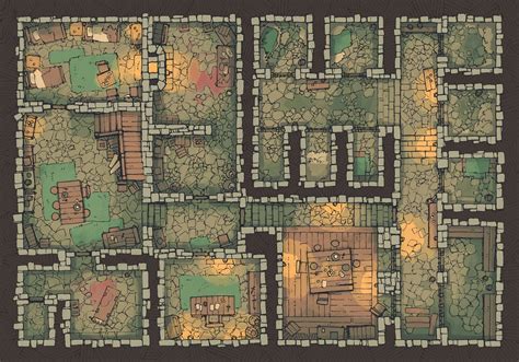Underground Prison Map Battlemaps Map Dungeon Maps Tabletop Rpg Maps