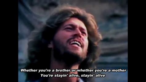 Bee Gees Stayin Alive Lyrics Youtube