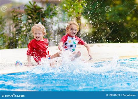 Child In Swimming Pool Summer Vacation With Kids Stock Image Image