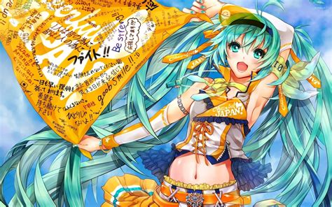 Hatsune Miku Cheering For Japan Vocaloid Wallpaper Anime Wallpapers
