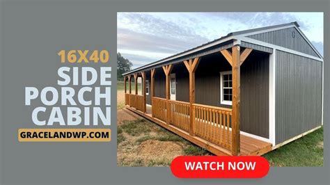 Graceland Side Porch Cabin 16x40 A Real Eye Catcher Youtube