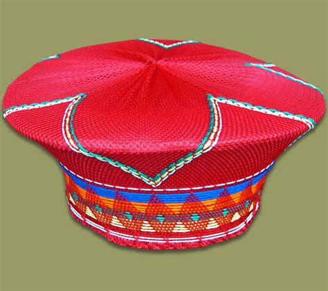 Zulu Hats African Zulu Hat Traditional Red2
