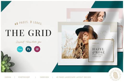 The Grid Layout | Canva, PSD, Indd | Grid layouts, Catalog design layout, Layout