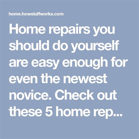 5 Home Repairs You Really Should Know How To Do Yourself Home Repairs