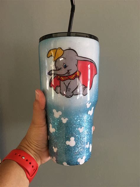 Dumbo glitter tumbler | Custom tumbler cups, Glitter tumbler cups, Tumbler cups diy