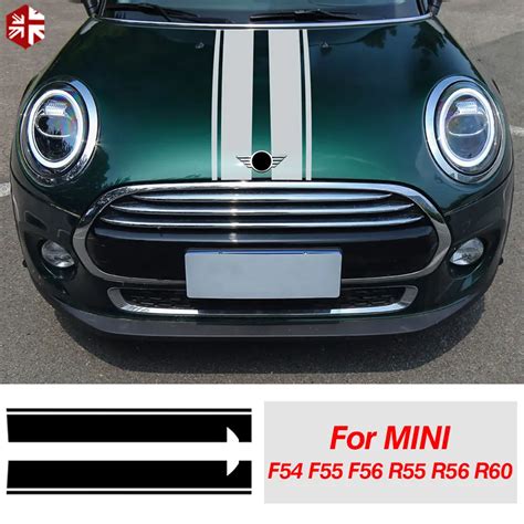 Car Hood Decal Engine Cover Bonnet Stripes Sticker For Mini Cooper F55