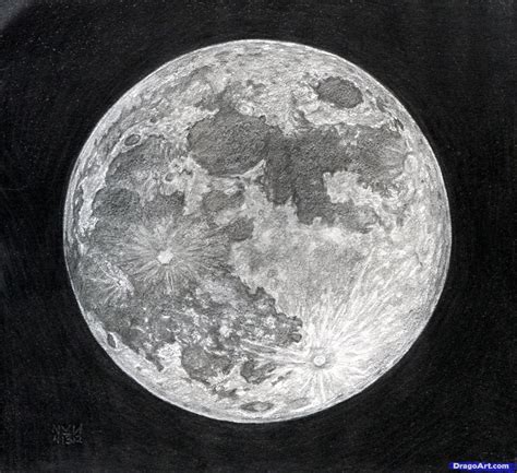 Realistic Moon Drawing Easy Drawing With Crayons