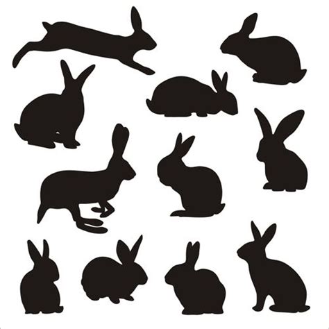 The backdrop can be whatever your arty crafty kids choose it to be. Rabbit cute silhouettes vectors - Vector Animal, Vector ...