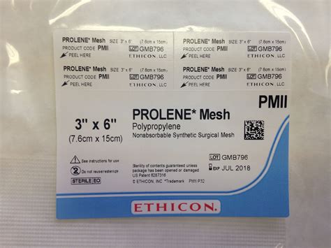 New Ethicon Pmii Prolene Mesh Polypropylene Mesh 3 Disposables