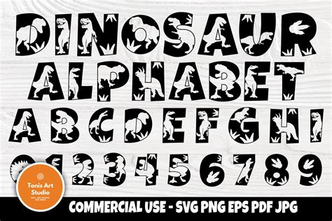 Dinosaur Alphabet Clipart, Monogram Letters Svg, Font Svg (558279