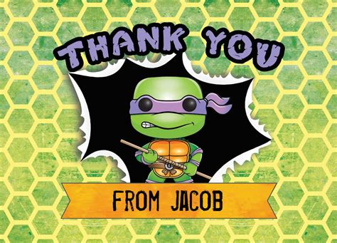 Turtle Superhero Thank You Card From Each
