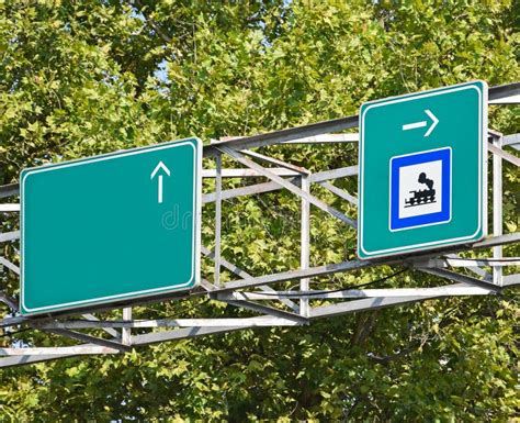Railway Station Road Sign Stock Image Image Of Advice 82469641