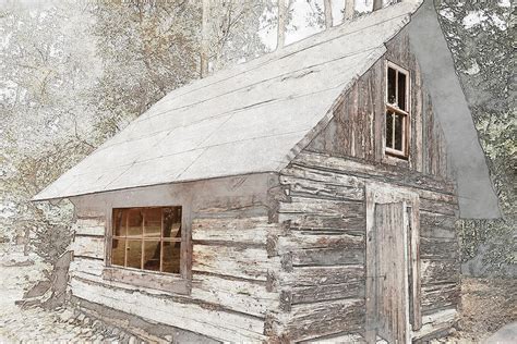 Abandoned Old Wooden House Cabin In The Woods Photograph