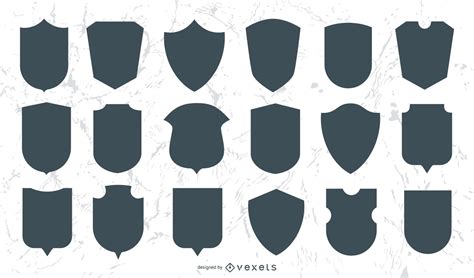 Set Of Shields And Emblems Vector Download