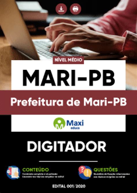 apostila digital em pdf da prefeitura de mari pb digitador concursos 2023