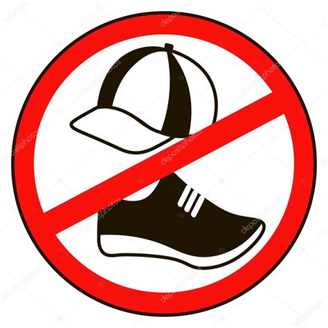 Take Off Cap And Shoes Signs No Cap Shoes Sign Warning
