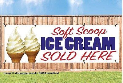 Soft Scoop Ice Cream Sold Here Pvc Printed Banner Outdoor Sign Pvc With