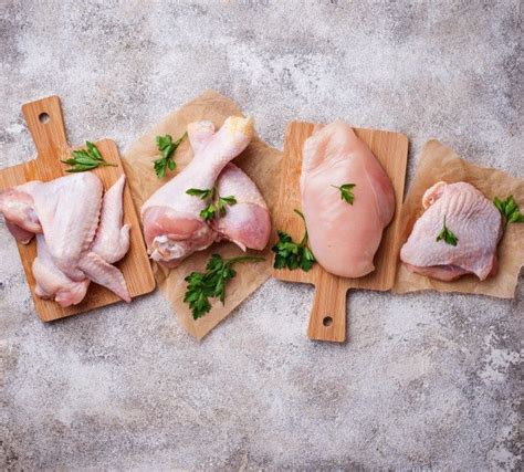 Premium Photo Raw Chicken Meat Fillet Thigh Wings And