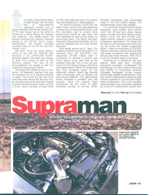 Toyota Supra Mkiv Magazine Articles