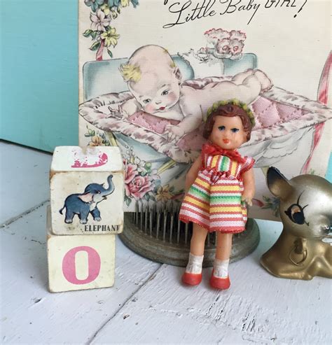 vintage german dollhouse doll rubber dollhouse doll 1950s dollhouse doll collectible doll