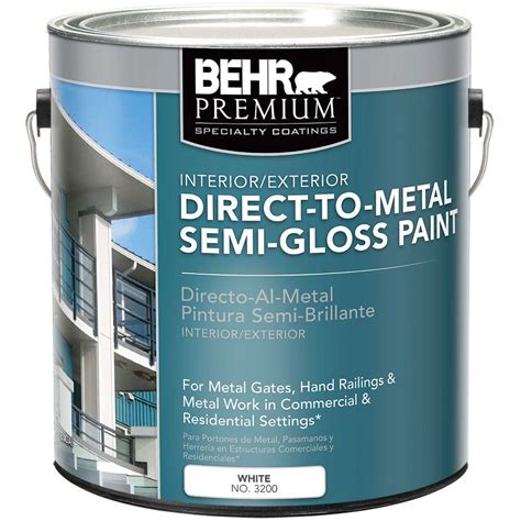 Behr Premium 1 Gal White Semi Gloss Direct To Metal Interiorexterior