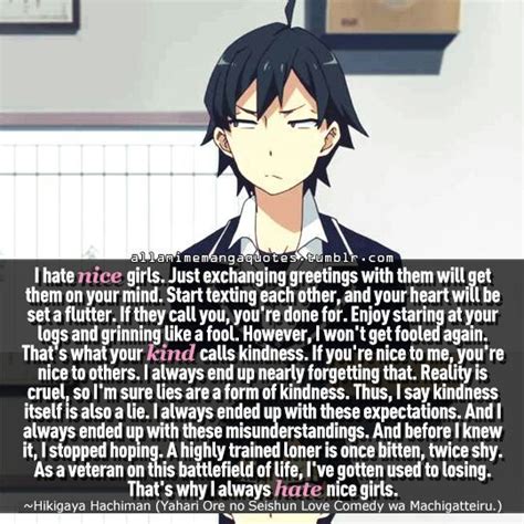 Hikigaya Hachiman Anime Quotes Anime Qoutes Manga Quotes