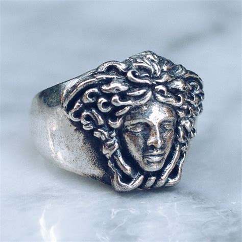 Silver Medusa Ring 925 Sterling Silver Greek Mythology Etsy