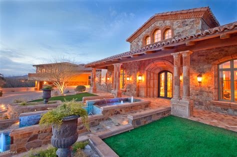 Gorgeous Tuscan Stone Mansion In Scottsdale Az Homes Of The Rich