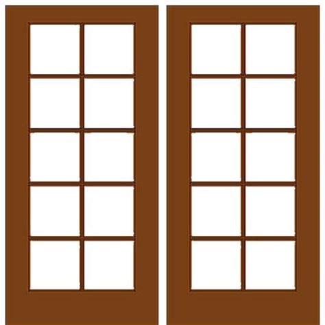 Mahogany Wood Double French Door With 105 Glass Prehung