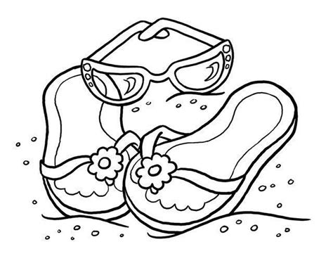 All usa state coloring pages are printable. Flip Flops & Sunglasses coloring sheet | Coloring Pages ...