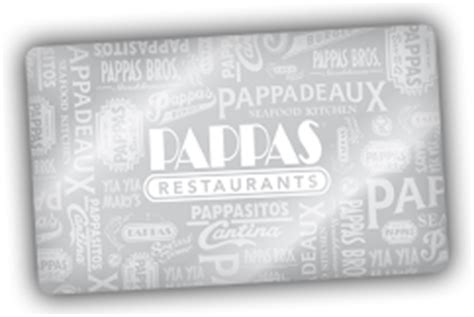 This will take you to the pappas restaurants gift card balance checker. Pappasito's Cantina - Gift Cards