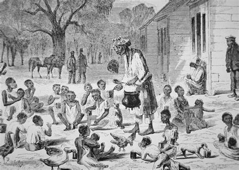 A Cook Feeding Slave Children On A South American School 19th