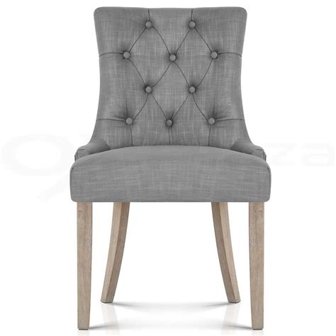 For subtle contrast, two different shades of the same calm colour tend to work better on cabinetry than three or four, which can look like a design mistake. 2x CAYES Dining Chair Linen Fabric French Provincial Wood Retro Kitchen GREY | eBay